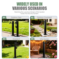 Robinet de jardin vertical en acier inoxydable et laiton finition noire chinoise pour système d'irrigation extérieur de villa
