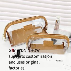 Transparent TPU Cosmetic <b>Bag</b> with Leather Trim - Product Image 3