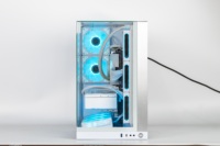 Boîtier PC tour complète en verre trempé transparent SPCC ATX pour jeux informatiques avec des fonctionnalités durables Tout-en-un