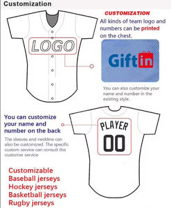 Uniforme de Béisbol Personalizado de Fábrica, Camiseta de Malla Transpirable con Botones y Bordado, Talla Grande, Secado Rápido, Absorbe la Humedad - Product Image 4