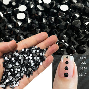 K9 kristal Rhinestone Jet siyah SS20 gümüş taban cam Rhinestones DIY el sanatları çivi için Flatback olmayan düzeltme Rhinestones - Product Image 3