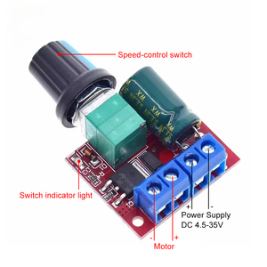 5A 90W <span class=keywords><strong>PWM</strong></span> 12V DC Módulo controlador de velocidad del Motor 24V 4,5 V-35V Regulador de velocidad ajustable Control Gobernador Interruptor ICs - Product Image 3