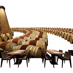 Papel Tapiz 3D Moderno con Diseño de Bodega Europea, Barriles de Vino, para Hogar, Fácil de Instalar, para Restaurantes Occidentales, Bares de Cerveza - Product Image 1