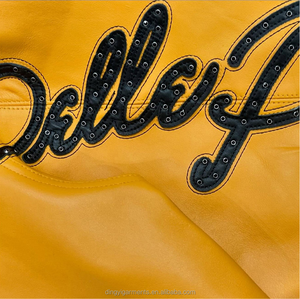 بو الجلود الهيب هوب سترة اسكواش طية صدر السترة سحاب المتابعة مع التصحيح والتطريز وحجر الراين لهجات أسلوب المستعبدين - Product Image 4