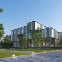 Hôtel modulaire à trois étages de 20 pieds, directement de l'usine, avec installations de douche, ignifuge, installation facile, maison modulaire écologique