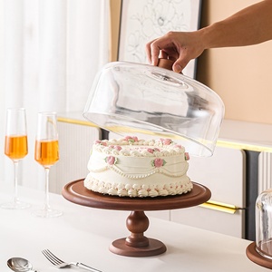 Mới được thiết kế tráng miệng Bìa Glass Dome trang trí bánh đứng Fancy & gỗ Glass Dome bánh đứng - Product Image 2