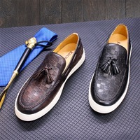 2231-13 Chaussures décontractées de haute qualité pour hommes, printemps-automne, mocassins à enfiler en cuir véritable, chaussures de course pour hommes