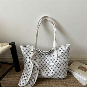 Sac fourre-tout grande capacité pour <span class=keywords><strong>femme</strong></span> avec <span class=keywords><strong>pochette</strong></span>, réversible 2-en-1, sac à bandoulière en PU, sac à main léger de créateur pour le <span class=keywords><strong>travail</strong></span> quotidien, sac d'université - Product Image 2