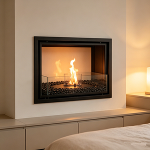 Cheminée à alcool carrée de luxe, foyer bioéthanol autoportant, mobilier moderne pour intérieur et extérieur, pour patio, jardin, villa - Product Image 6