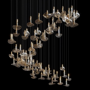 Lustre <span class=keywords><strong>LED</strong></span> moderne personnalisable en or avec télécommande/sans fil, hauteur réglable, luminaire <span class=keywords><strong>de</strong></span> plafond pour <span class=keywords><strong>salle</strong></span> <span class=keywords><strong>de</strong></span> <span class=keywords><strong>bain</strong></span>, bar, hôtel - Product Image 2