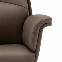 Chaise de bureau exécutive moderne en PU marron, dossier haut, ergonomique, pivotante, pour bureau à domicile