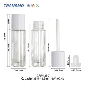 Emballage recyclable pour fond de teint liquide et blush, tube correcteur en verre avec grand pinceau, tube gloss à lèvres en verre avec grand applicateur 35ml - Product Image 2