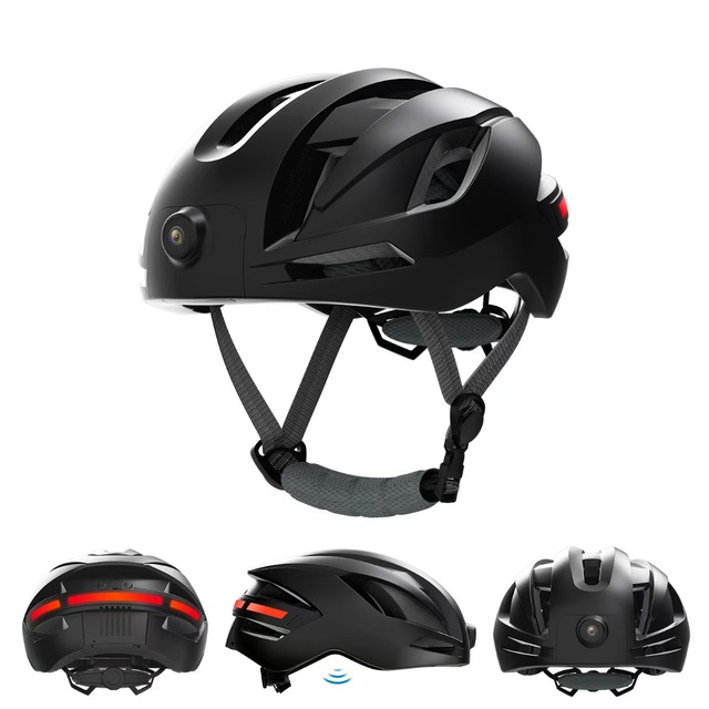Smart Bike Helmet with 1080P HD Camera LED Tail Light, Waterproof Cycling Helmet with Built-in Dash Cam, Urban Road Bike Helmet