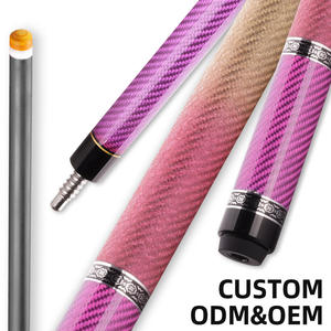 ピアノ塗装のネジ式ベースシャフト |   グラデーションマット仕上げ、レザーグリップ付き、18～20オンス高品質カーボンファイバーキューシャフト - Product Image 1