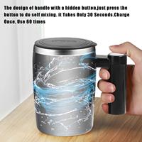 Tasse à café automatique à agitation magnétique, tasse à café de voyage en acier inoxydable avec couvercle