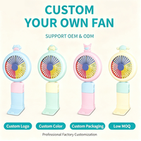 Mini-ventilateur portable de luxe personnalisé avec logo, rechargeable USB-C, deux vitesses, 3 pales, silencieux, design cartoon, pour la maison et la voiture