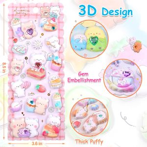 Trẻ Em Tùy Chỉnh Dễ Thương Dán Tấm Phim Hoạt Hình Nhãn Dán Trang Trí Nhãn 3D Bọt Puffy Sticker Cho Hành Lý Máy Tính Xách Tay In Ấn - Product Image 2