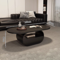 Table basse ovale en dalle de roche style crème moderne, mobilier de salon haut de gamme minimaliste et luxueux