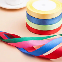 Ruban en satin de haute qualité avec âme en mousse, coloré, simple ou double face, vente en gros pour gâteaux d'anniversaire, bouquets, emballages cadeaux, nœuds DIY