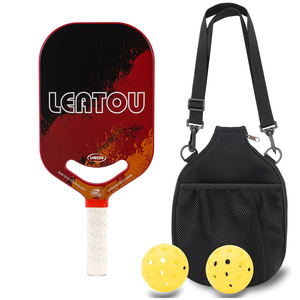 Raquette de pickleball Leatou 16 mm en fibre de carbone antidérapante, équipement d'entraînement avec sac de transport en maille - Product Image 3