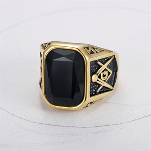 Bomei Jewelry แหวนอิฐสแตนเลส,แหวนอิฐแดง/ดำ/น้ำเงิน - Product Image 3