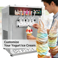Machine à glace molle et desserts polyvalente pour usage commercial, avec porte transparente pour une visibilité optimale, idéale pour les coupes d'açaï