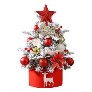 Árbol de Navidad Artificial con Luces LED, Adornos para la Copa del Árbol, Bolas, Campanas, Piñas, Mini Árbol de Navidad de Mesa - Product Image 5