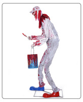 Nouvelle décoration d'horreur pour Halloween 2026, seau de peinture géant effrayant, clown animatronique néon