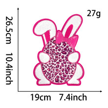 Nouvel arrivage : Patch brodé en chenille thermocollant, motif lapin et œuf coloré, grande taille 25 cm, pour la décoration de T-shirts, sweats à capuche et chapeaux. - Product Image 6