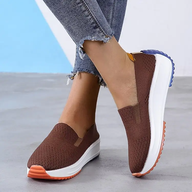 Slip-On Sneakers for Girls Fashion Fitness Walking Shoes Mesh Canvas Trendy Shoes 2022 Causal Sneakers Women