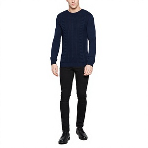 Pull personnalisé automne-hiver avec broderie intégrale du logo, mode décontractée pour homme, épais, anti-boulochage, respirant, séchage rapide, grande taille - Product Image 1