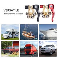 1 Paire de bornes de batterie en laiton à déconnexion rapide, connecteurs de batterie multi-connections 4 voies pour voiture, camion, bateau marin