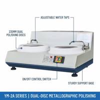 Machine de préparation et de polissage de spécimens métallographiques de bureau automatique en acier inoxydable YM-2A, manuelle, à 2 vitesses, à double disque, avec robinet