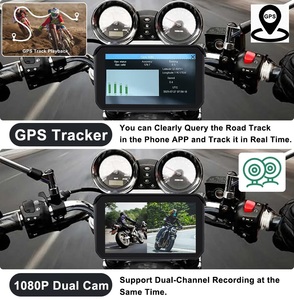 GAYINTT Motocicleta Carplay Impermeável 1080P 5 polegada WiFi Sem Fio <span class=keywords><strong>Android</strong></span>-Auto DVR Monitor Traço <span class=keywords><strong>Cam</strong></span> Navegação GPS TPMS - Product Image 2