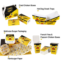 Emballage personnalisé pour hamburgers, frites, restauration rapide, à emporter, boîte d'emballage pour poulet frit