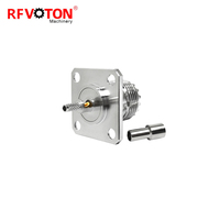 Connecteur RF coaxial UHF femelle à sertir avec bride de montage sur panneau à 4 trous SO239 pour câble RG316 RG174 LMR100