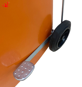 Poubelle de jardin rectangulaire XH de 240 litres avec roues, en plastique HDPE, pour déchets extérieurs - Product Image 5