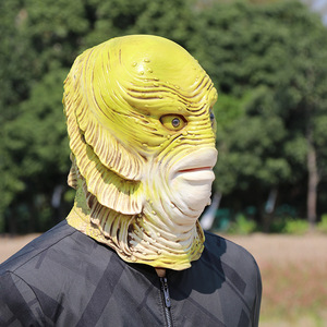 Masque de monstre poisson en latex, masque intégral pour la tête, accessoire de fête d'Halloween, accessoire de costume de mascarade - Product Image 4