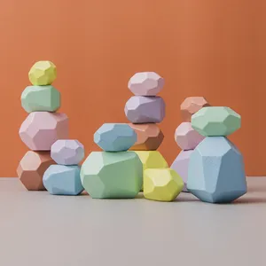 Blocs de construction en bois multicolores, jouets pour enfants de 3 à 6 ans, vente en gros, 2020