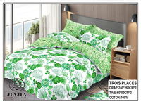 Lot de 4 draps de lit imprimés floraux – Design populaire pour hôtels et maisons en Afrique