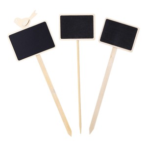 Mini pizarra de madera 27x9cm 24.5x7.5cm 17.8x7.5cm 25x7cm para jardín exterior, etiquetas borrables para marcar plantas - Product Image 5