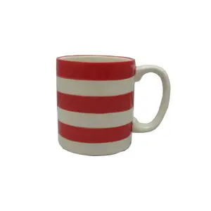 Taza de cerámica con raya roja para el café, Taza de cerámica para el Día Nacional Americano