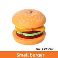 Ensemble de nourriture miniature pour enfants certifié CE, jeu d'empilage, jouet en bois en forme de hamburger et de sandwich, jouets éducatifs Montessori, emballage en boîte colorée