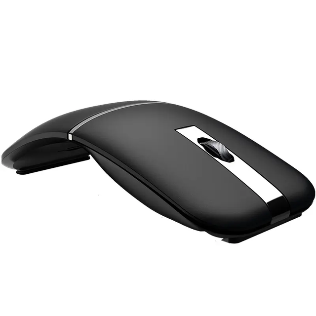 OEM and ODM Ergonomic Foldable Wireless Cordless Silent Click BT 2.4GHz Dual Modes Portable Curved Mouse for Desktop Laptops PC