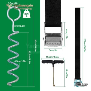 Estaca espiral de cabeza redonda, anclaje para tienda de campaña, atadura para perros, estaca a prueba de viento para trampolín, accesorios para camping al aire libre - Product Image 4