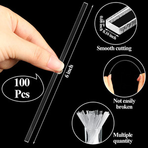 100 varillas acrílicas de 6 pulgadas para decoración de pasteles, palitos planos transparentes para dulces, cake pops, piruletas y toppers de plástico para pasteles - Product Image 6
