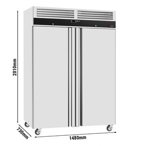 Réfrigérateur Gastro GGM à double porte en acier inoxydable ECO 1200L, dégivrage automatique, efficacité énergétique A++, température - Product Image 2