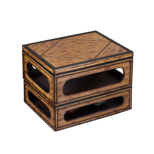 Xiangfei Bamboo Double Layer <b>Storage</b> Box Rectangular <b>Stackable</b> Tea Set Organizer Food <b>Container</b> Anji Origin - Product Image 5