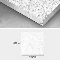 Conception suspendue blanche isolée de plafond de panneau de plâtre du poids léger 60cm de tuiles acoustiques de plafond faux de baisse