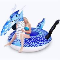 Bouée gonflable géante en PVC Dragon Volant Bleu, pour parc aquatique, 262x153x130CM, pour piscine extérieure, fête, plage